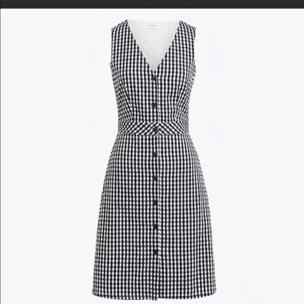Navy gingham dress